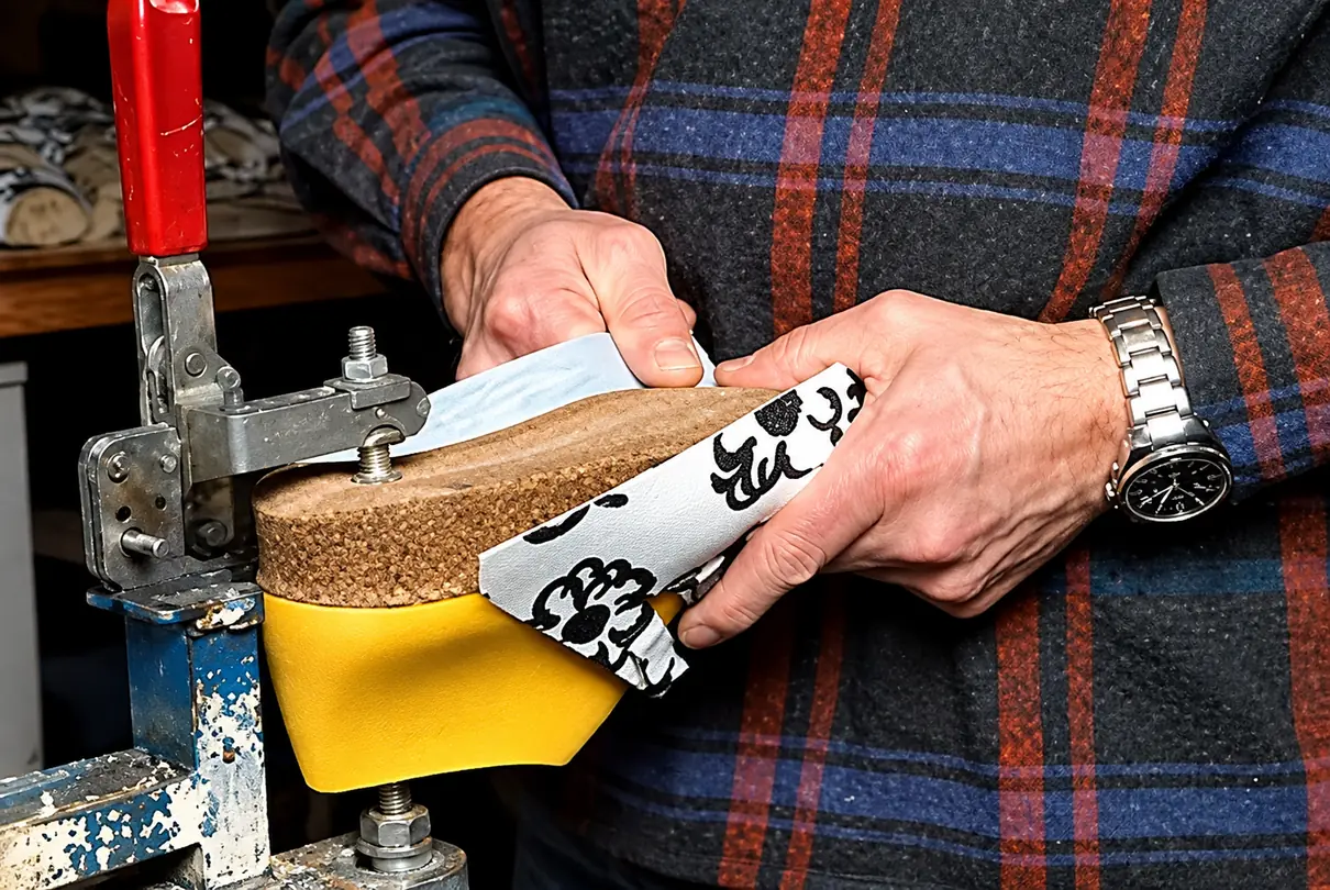 Handarbeit bei der Schuhfertigung